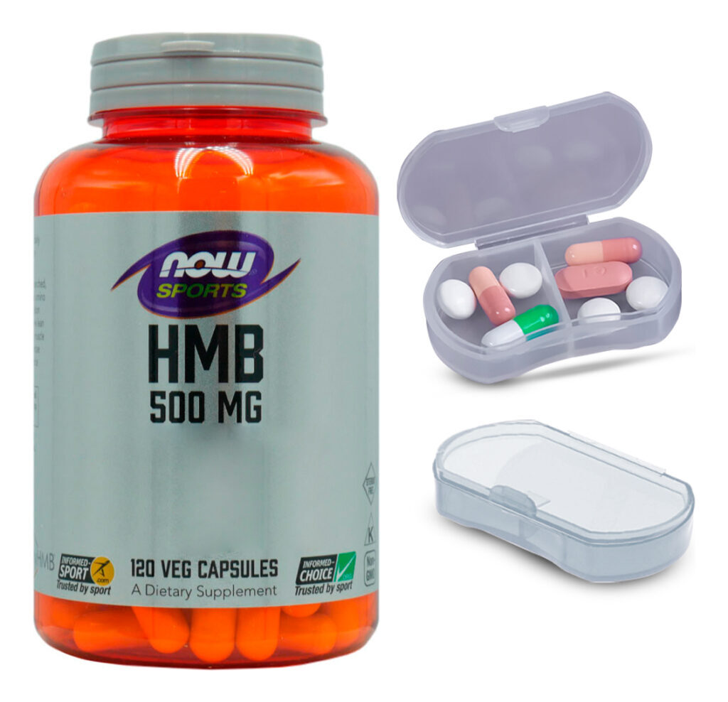 Hmb 500mg Vitamina D3 Now Foods 120cáps + Porta Cápsulas