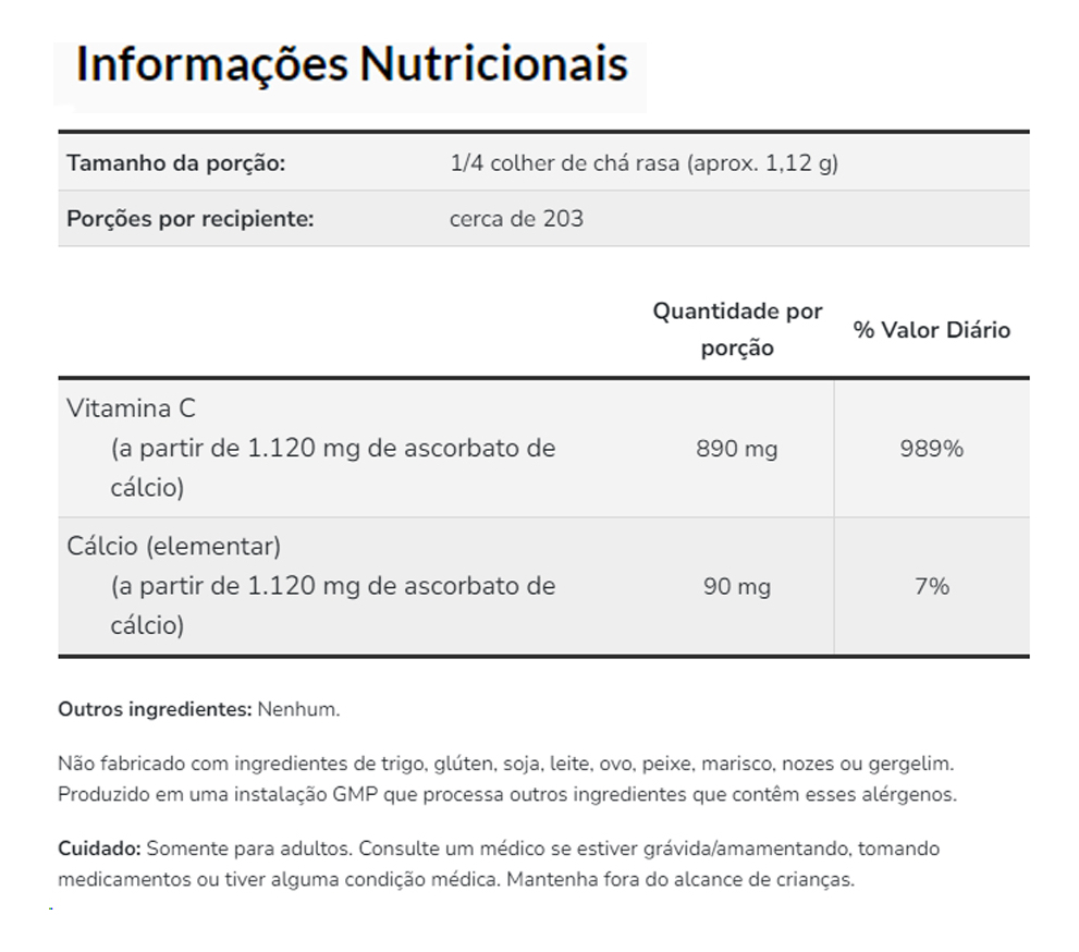 Ascorbato De Cálcio 227g Pó Importado 4un Now Foods - Imagem 6