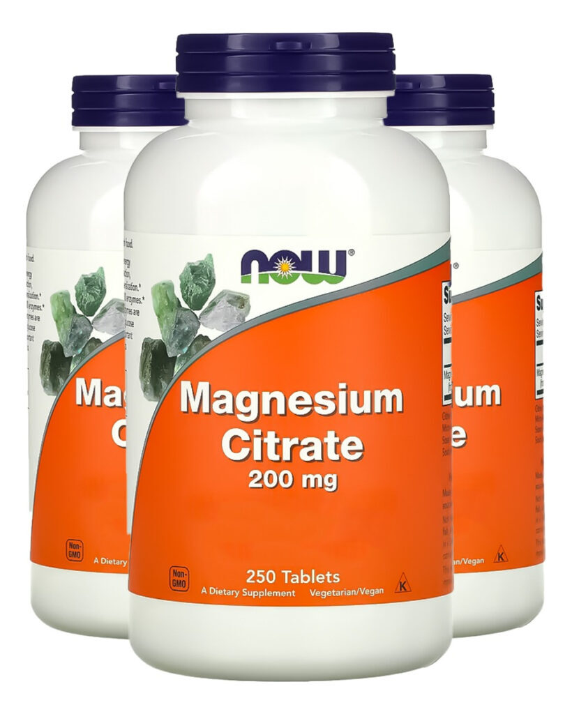 Citrato De Magnésio 200mg 250 Tab Importado 3un Now Foods
