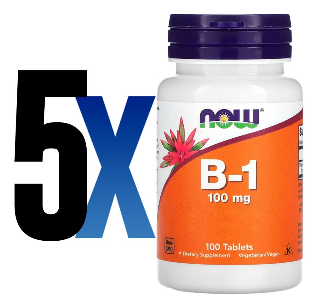 Vitamina B-1 100mg 100 Veg Tablets Importado 5un Now Foods - Imagem 2
