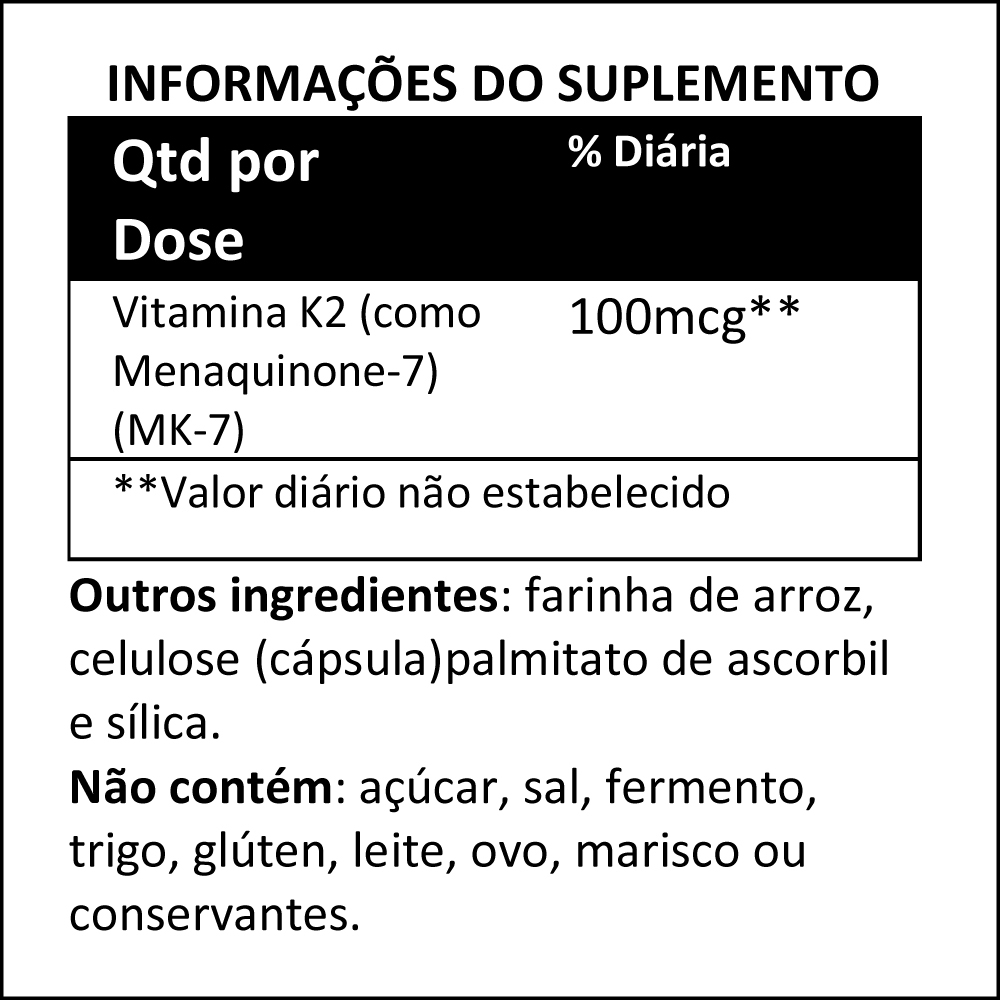 Mk-7 Vitamina K-2 100mcg 60 Veg Cáps Importado 5un Now Foods - Imagem 5