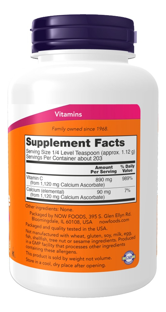 Ascorbato De Cálcio 227g Pó Importado 4un Now Foods - Imagem 3