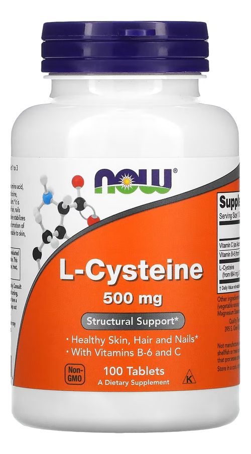 L-cisteína 500mg Now Foods L-cysteine 100 Tablets