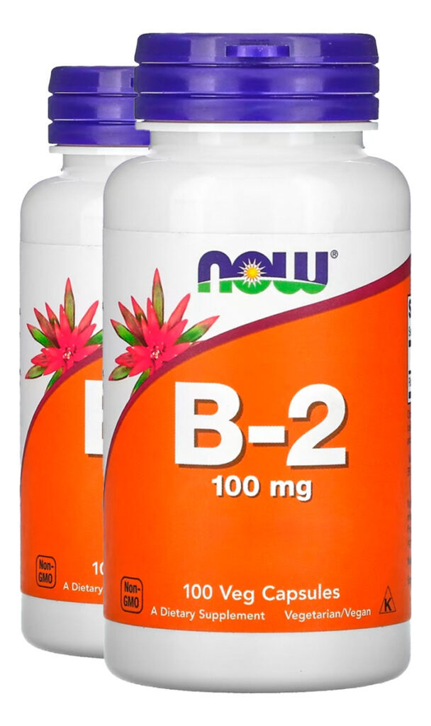 Vitamina B2 100mg Riboflavina 100cáp Importado 2un Now Foods