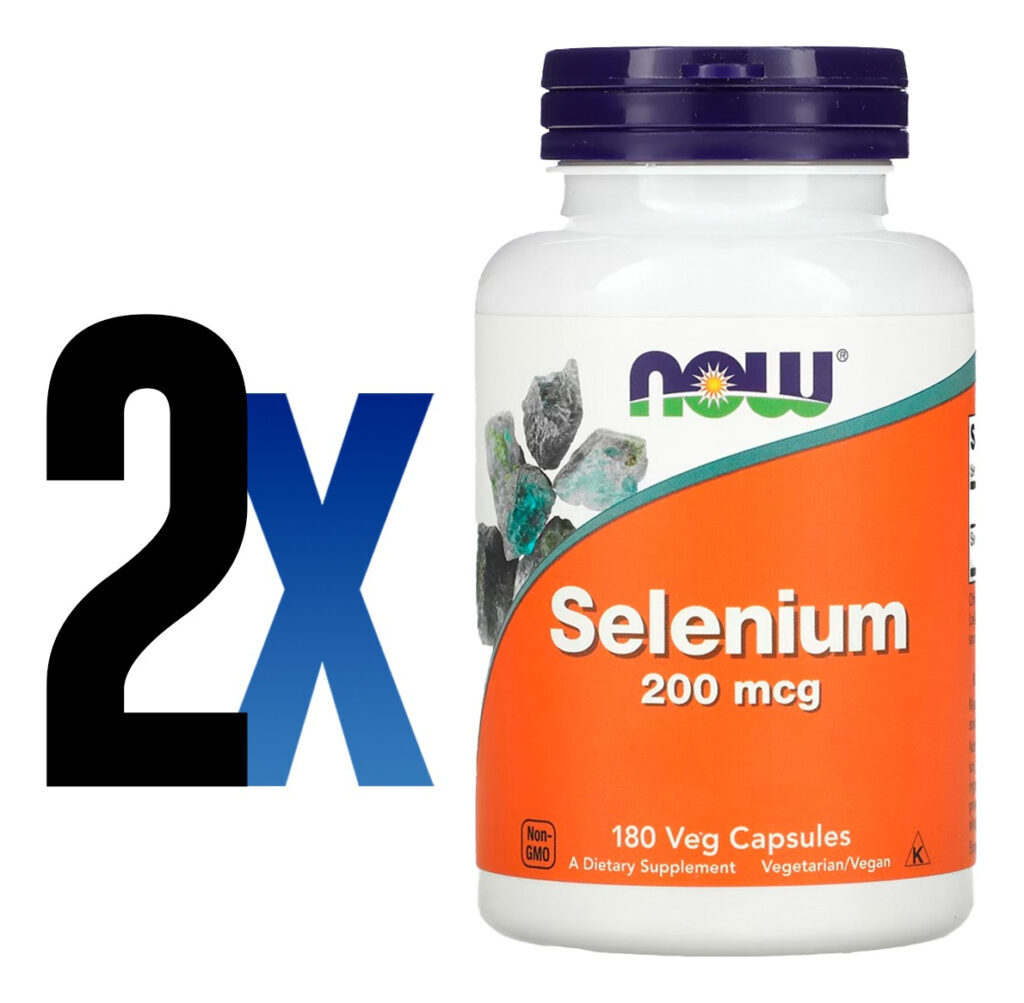 Selênio 200mcg Sem Fermento 180 Cáps Importado 2un Now Foods - Imagem 2