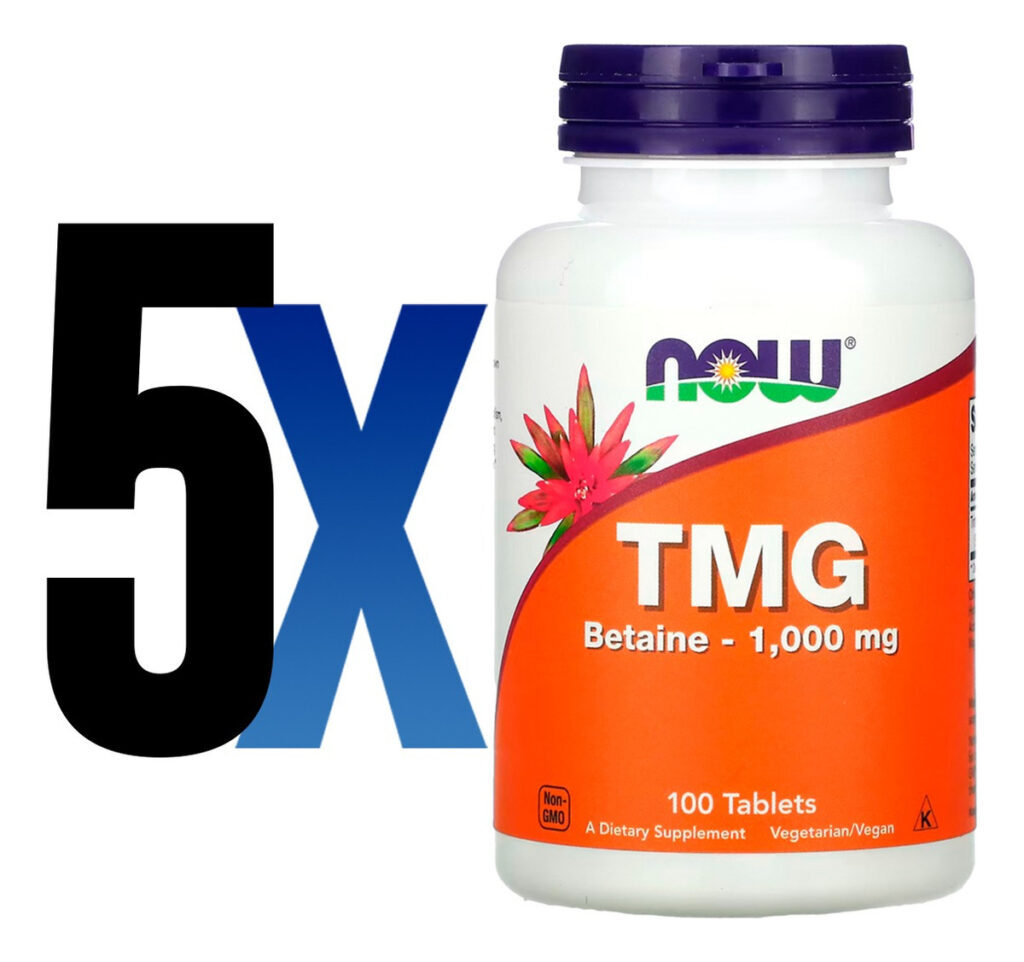 Tmg Betaína 1000mg 100 Tabs Importado 5un Now Foods - Imagem 2