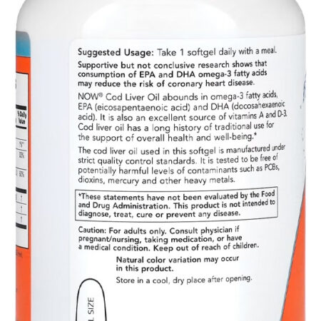 Óleo Fígado Bacalhau 1000mg 180 Soft Importado 4un Now Foods - Imagem 3