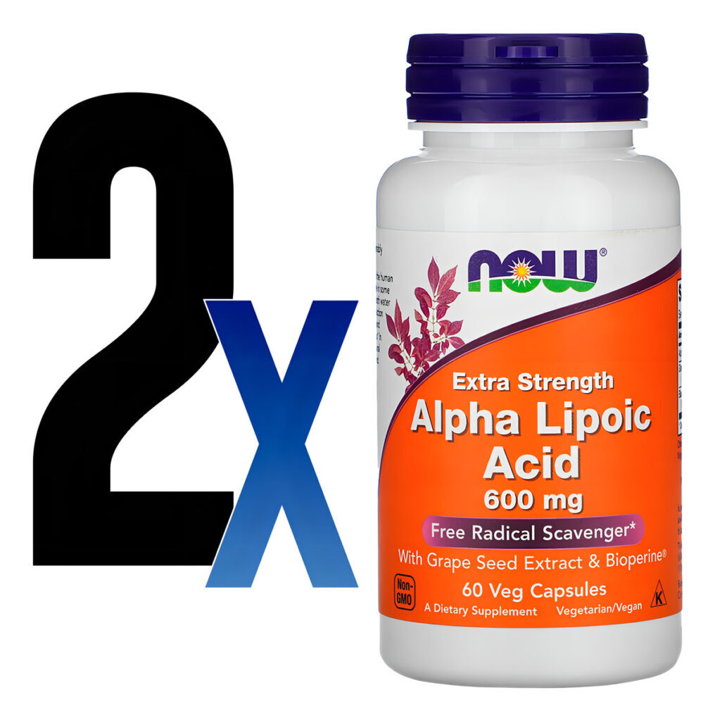 Ácido Alfa Lipóico 600mg Now Foods 60veg Caps 2un Sabor Sem Sabor - Imagem 3