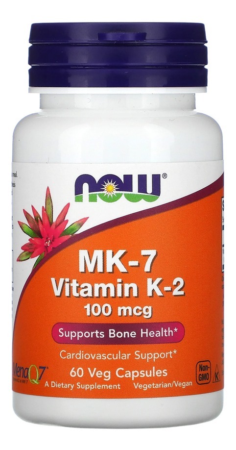 Now Foods Mk-7 Vitamina K-2 100mcg 60caps Veg No Brasil
