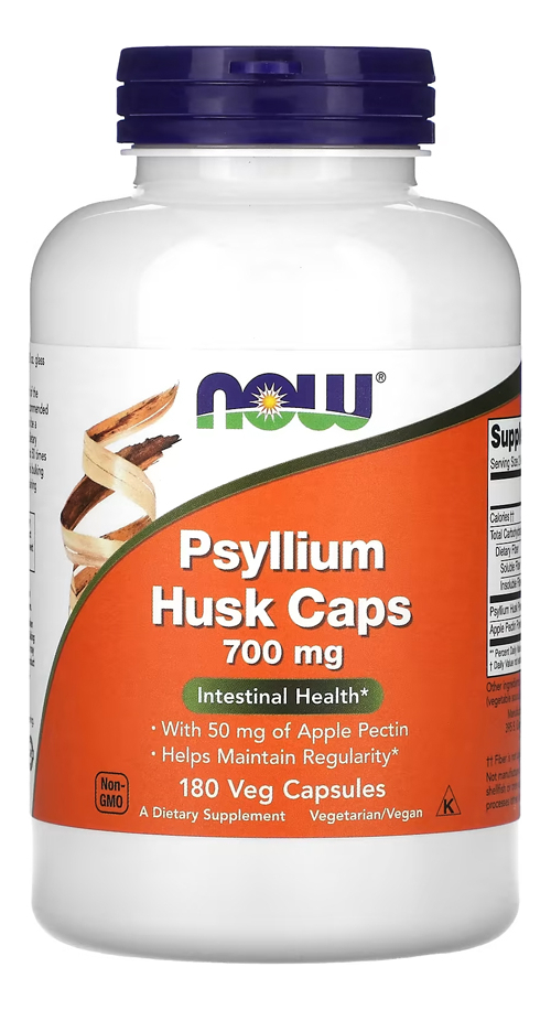 Casca Psyllium 700mg + Pectin Now Foods 180cap Importado