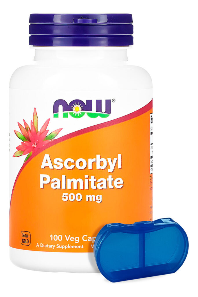 Palmitato Ascorbila 500mg Now Foods 100caps + Porta Cápsulas