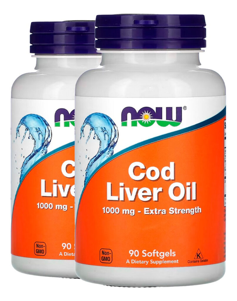 Óleo Fígado Bacalhau 1000mg 90 Soft Importado 2un Now Foods
