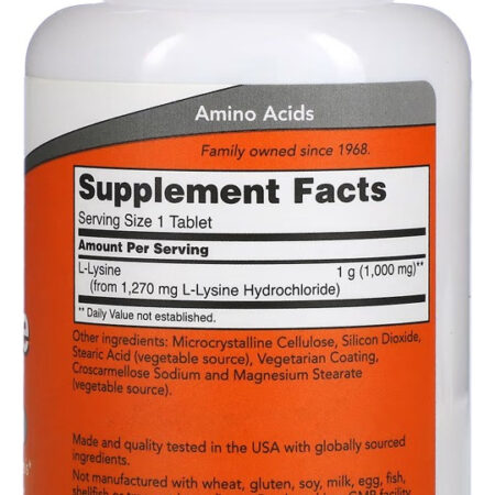 Suplemento Em Tabletes Now Now Foods L Lisina Pote L Lisina Em Unidade 100 Un - Imagem 2