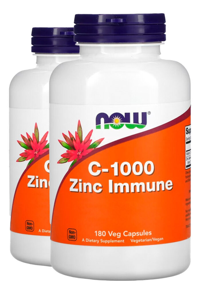 Zinco Imune E Vitamina C 180veg Caps Importado 2un Now Foods