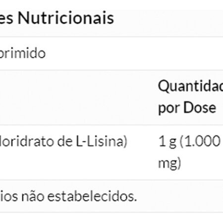 Now Foods L Lisina Dupla Força 1000mg 100tablet - Imagem 4