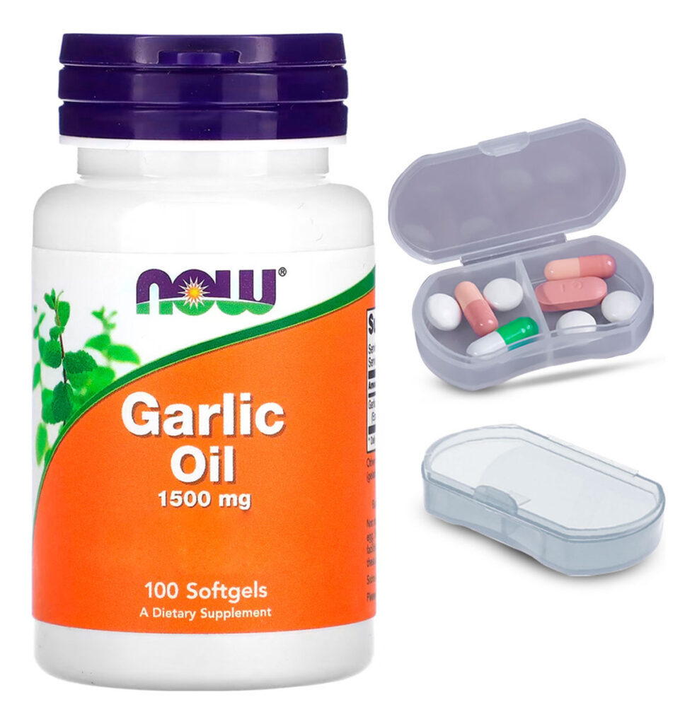 Óleo De Alho 1500mg Now Foods 100 Softgels + Porta Cápsulas