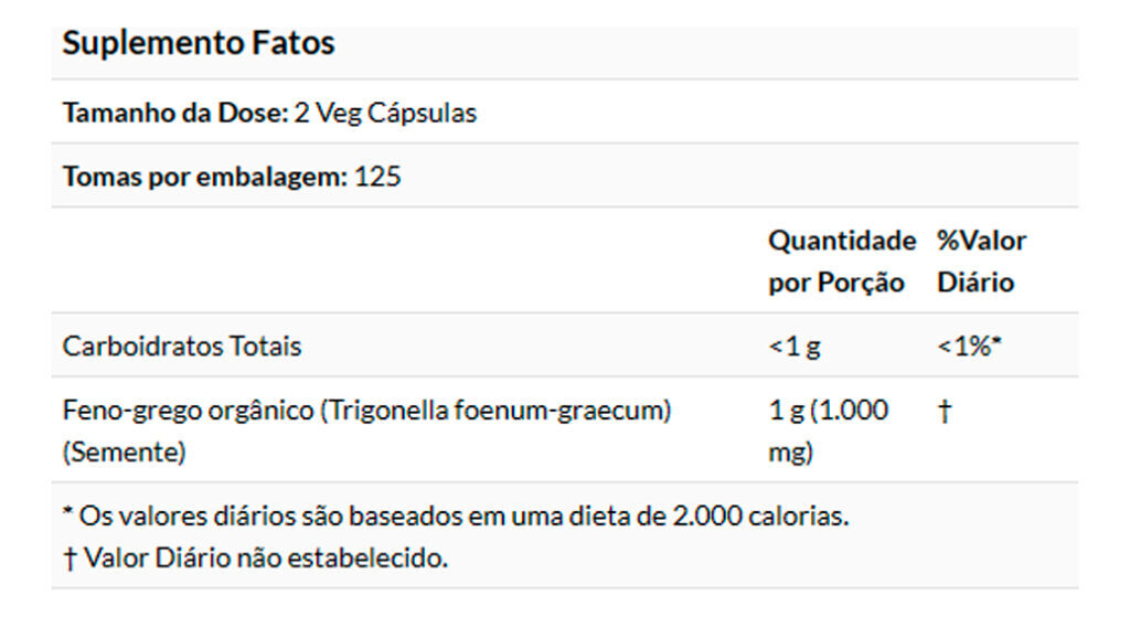 Feno-grego 500mg 250 Cáps Importado - Imagem 3