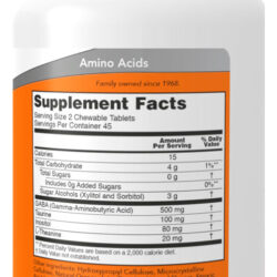 Gaba 250mg Now Foods 90 Chewables Mastigáveis Importado 5un