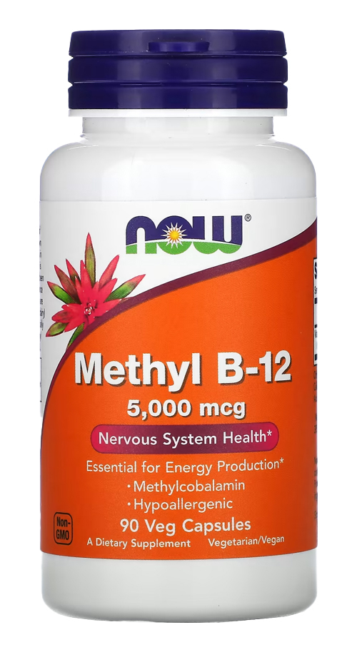 Metil B-12 5.000mcg Now Foods Methyl 90 Veg Cáps Importado