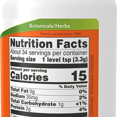 Spirulina Powder 113g - Now Sports Sabor Natural - Imagem 7