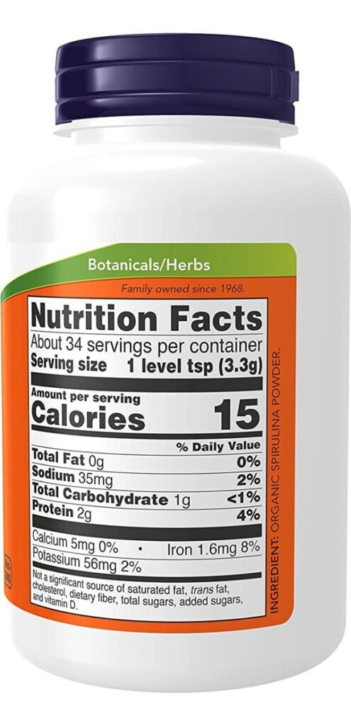 Spirulina Powder 113g - Now Sports Sabor Natural - Imagem 7