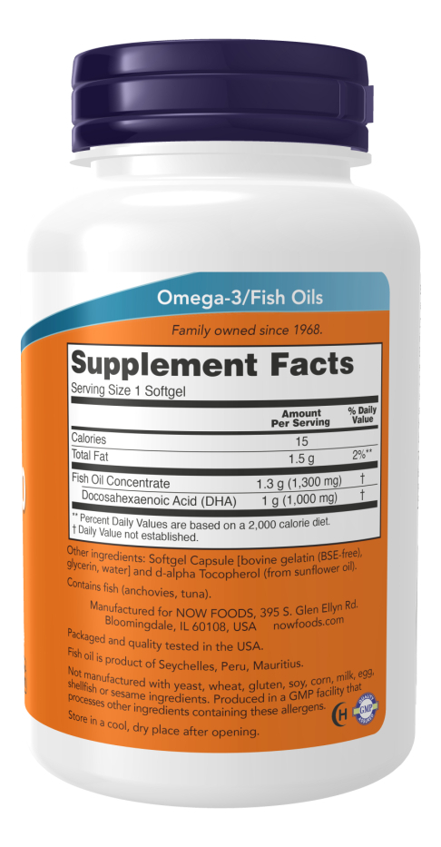 Suplemento Now Foods Dha-1000 Brain Support Força Extra 90 Softgel Sem Sabor - Imagem 2