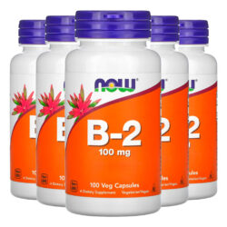Vitamina B2 100mg Now Foods Riboflavina 100cáp Importado 5un