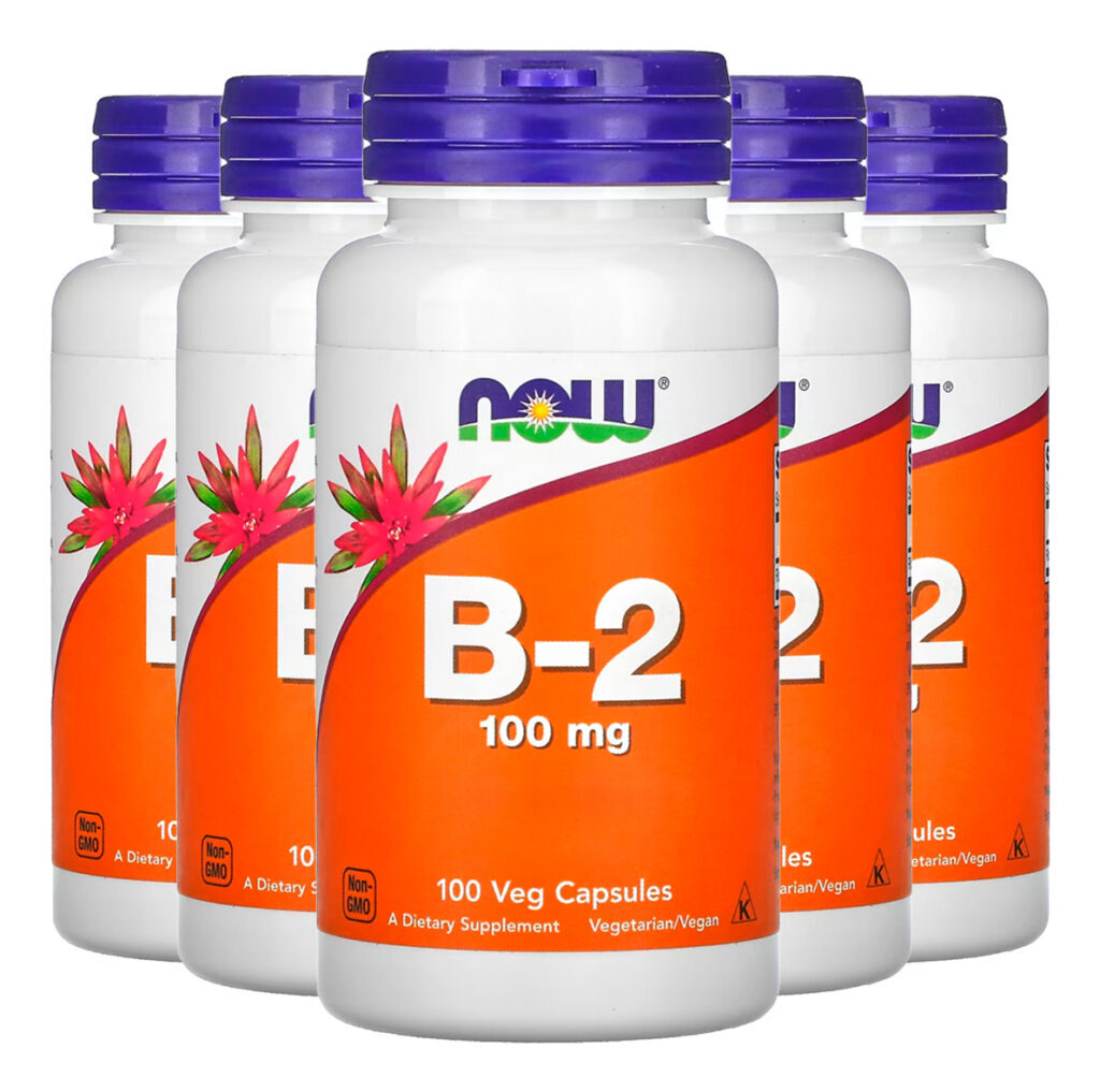 Vitamina B2 100mg Now Foods Riboflavina 100cáp Importado 5un