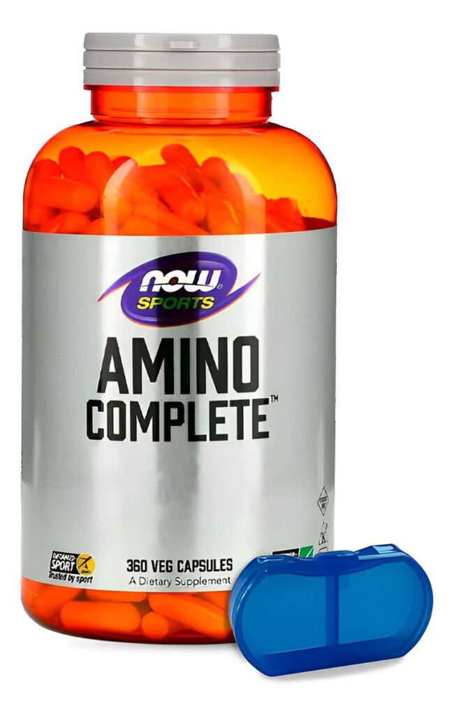 Amino Complete Now Foods Com Vit B6 360cáps + Porta Cápsulas