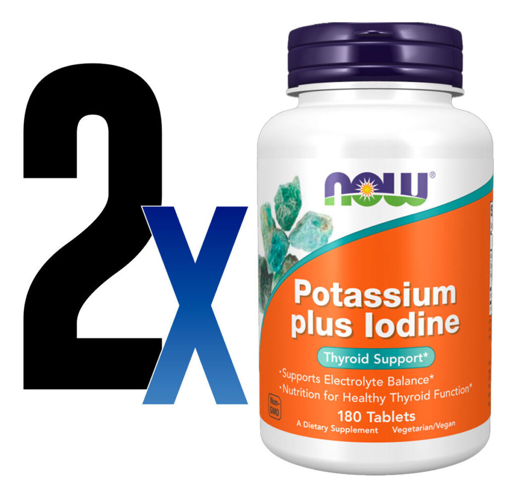 Potássio Plus Iodo Now Foods Potassium Plus 180tablts 2un - Imagem 2