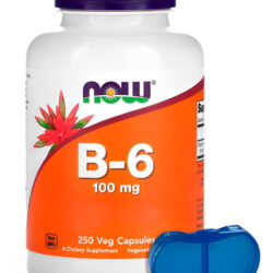 Vitamina B-6 100mg Now Foods 250 Cáps + Porta Cápsulas