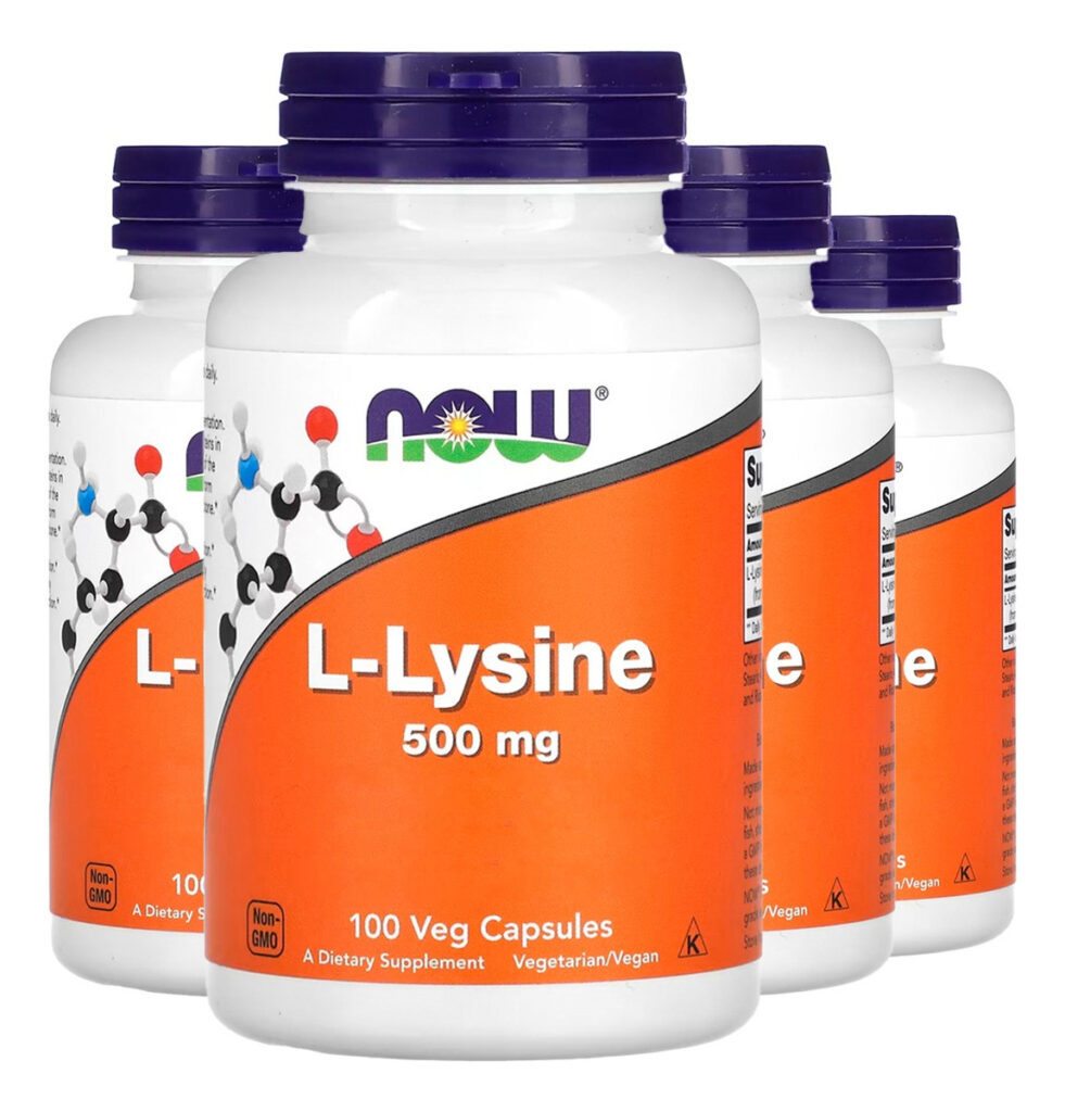 L-lisina 500mg L-lysine 100 Veg Caps Importado 4un Now Foods