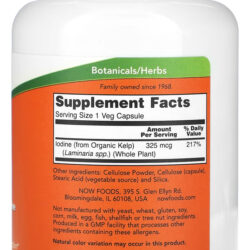 Kelp 325mcg Iodo Natural Now Foods250 Caps Importado 4un