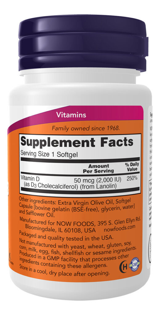 Suplemento En Cápsulas Moles Now Bone & Immune Health Vitamina D3 De 120 Un - Imagem 2