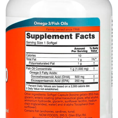 Dha Óleo De Peixe 500mg 180 Softgels Importado 2un Now Foods - Imagem 3