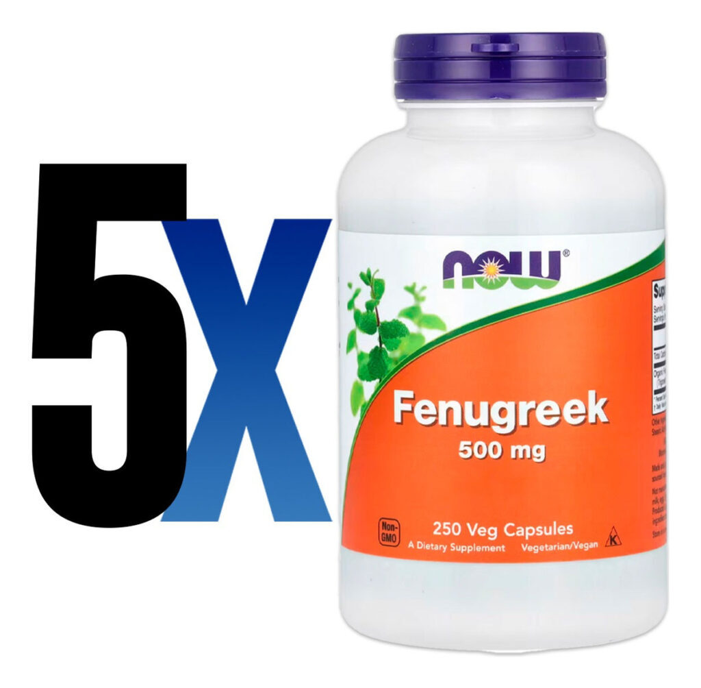 Feno-grego 500mg 250 Cáps Importado 5un Now Foods - Imagem 2