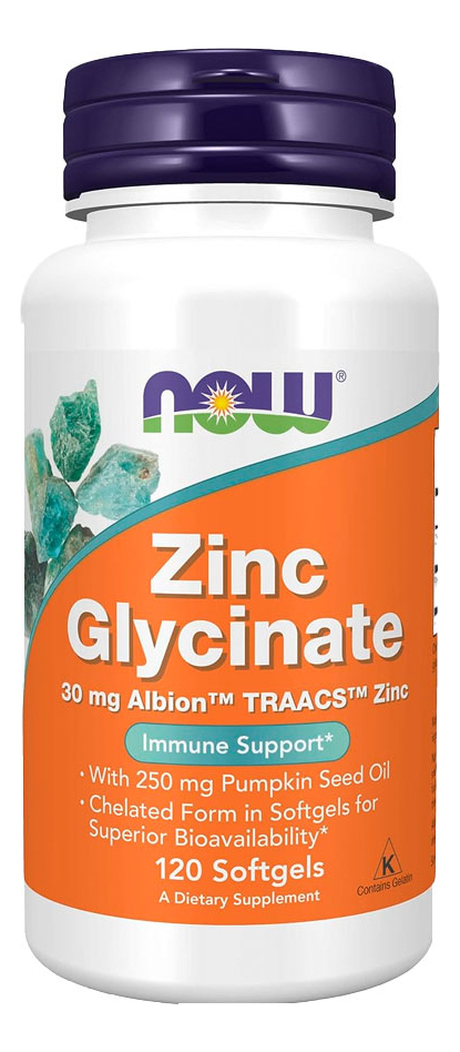 Glicinato De Zinco 30mg Nowfoods Zinc Glycinate 120softg 2un Sabor Sem Sabor - Imagem 3
