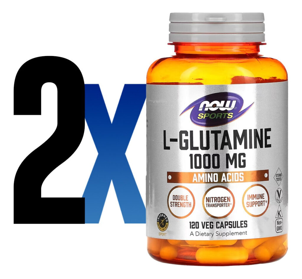 L-glutamina 1000mg Sports 120 Caps Importado 2un Now Foods - Imagem 2