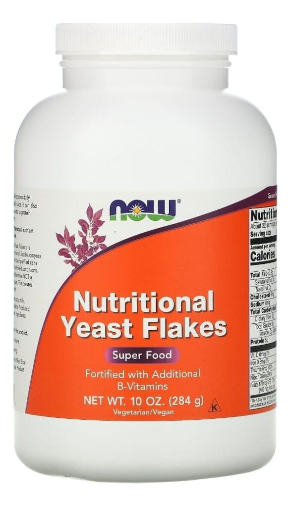 Nutricional Yeast Flake Flocos Levedura Nutricional 284g Now Sabor Sem Sabor - Imagem 3
