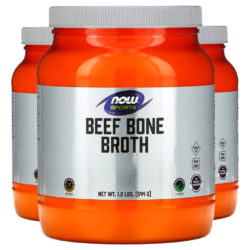 Beef Bone Broth Proteína Pó 544 G Importado 3un Now Foods