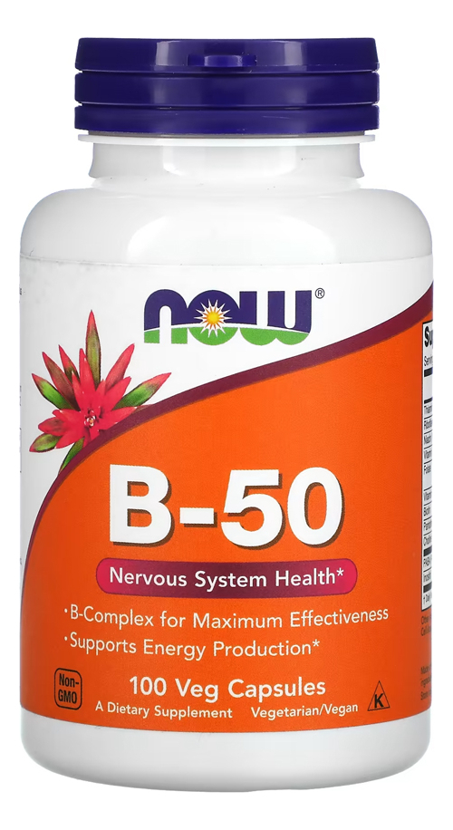 Now Vitamina B-50 Complexo B 100caps Distribuidor Autorizado