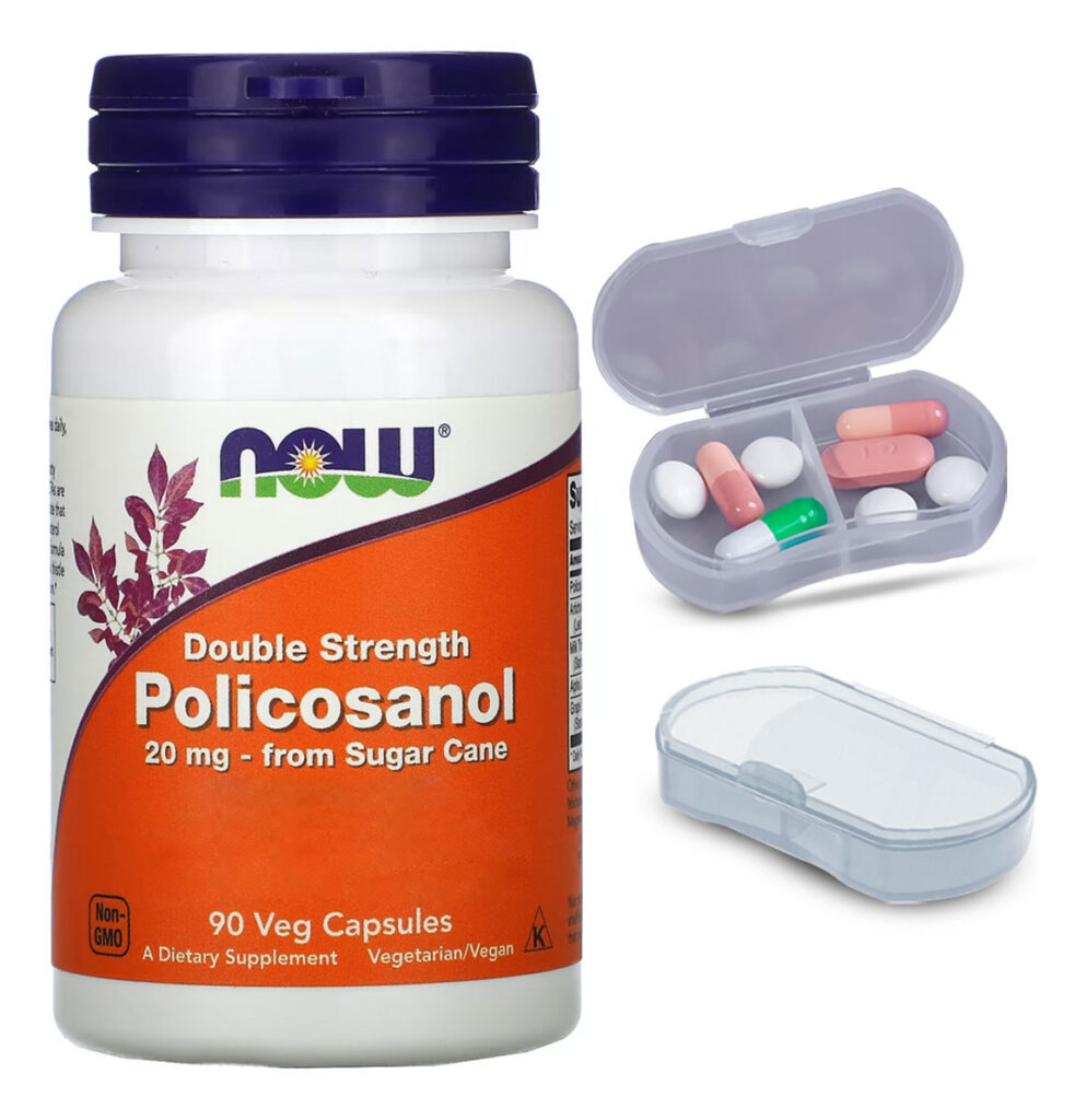 Policosanol 20mg Now Foods 90 Caps + Porta Cápsulas