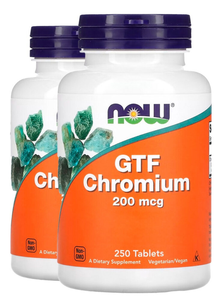 Cromo Gtf 200mcg Forma Ativa 250tabs Importado 2un Now Foods
