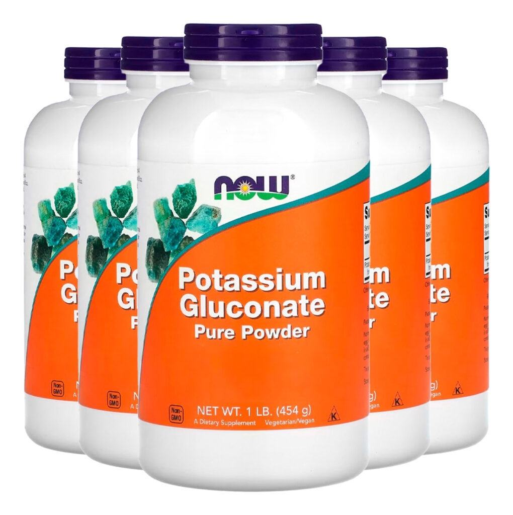 Potássio Gluconato Pó 454 Gramas Importado 5un Now Foods