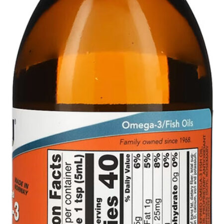 Ômega-3 Fish Oil 200ml Sabor Limão Importado 5un Now Foods - Imagem 4