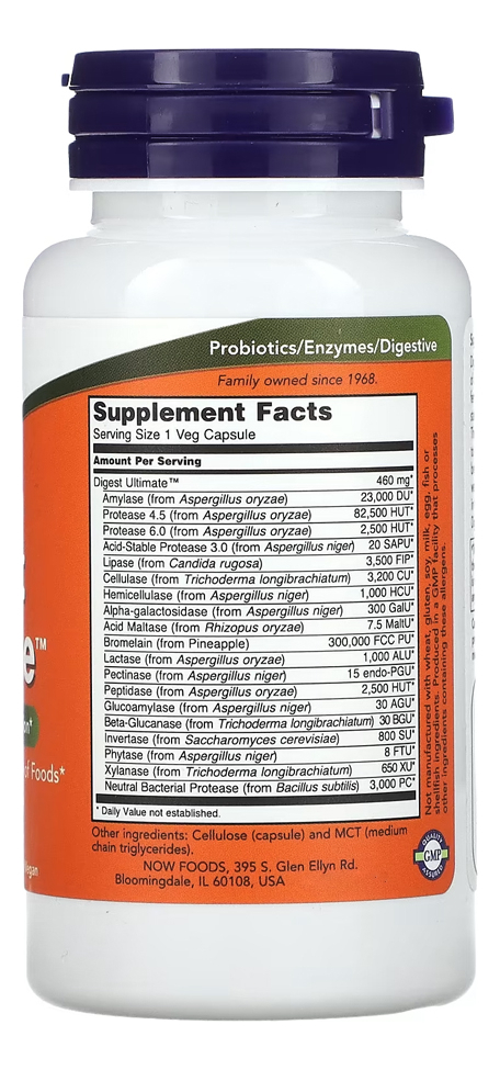 Digest Ultimate 60 Cápsulas Produto Importado 2un Now Foods - Imagem 3