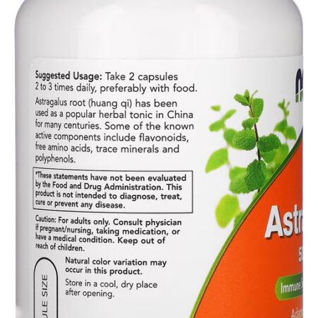 Astragalus 500mg Now Foods 100 Veg Cápsulas - Imagem 4