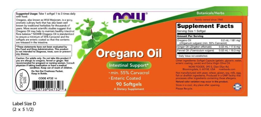 Óleo De Orégano 90 Cápsulas Gelatinosas Sfn Da Now Foods - Imagem 3