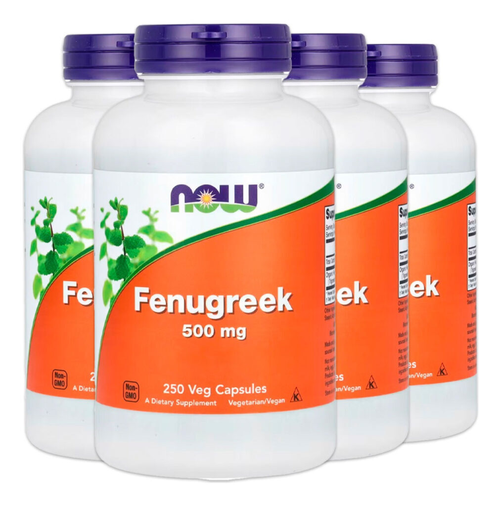 Feno-grego 500mg 250 Cáps Importado 4un Now Foods