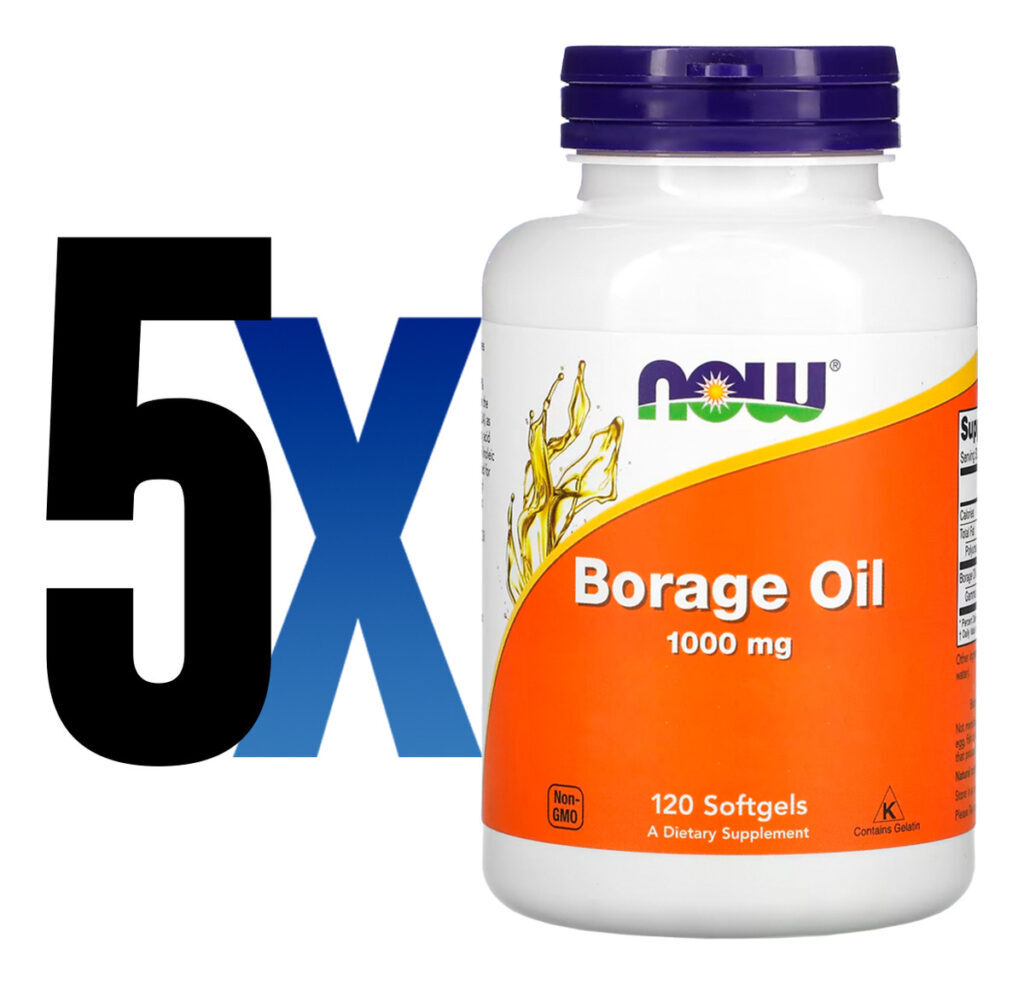 Óleo Borage 1000mg Now Foods Borragem 120soft Importado 5un - Imagem 2